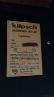 Klipsch Heresy Typenschild