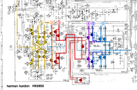 Harman Kardon HK6850 schematic detail right power amp stages marked