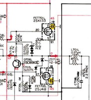 Hitachi HMA-6500 schematic detail shunt capacitors directly at MOSFET transistors