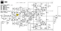 NAD 304 schematic detail left power amp faulty resistor R333 R334 marked