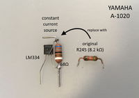 Yamaha A-1020 constant current source 2nd differential stage replacing R245 longtail resistor