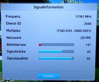 Anzeige beim internen Receiver des Samsung 37D5200