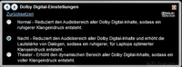Dolby Digital Optionen