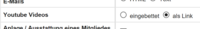 YouTube link ON / OFF setting