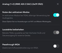 RME_Tidal Audio Tonausgabe Exklusiv