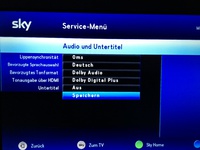 Ton Einstellungen sky Receiver 