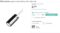 FC-A 4,7U 50 Aluminum Elektrolytkondensator