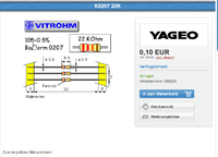 Kohle-Schichtwiderstand Bauform 0207 